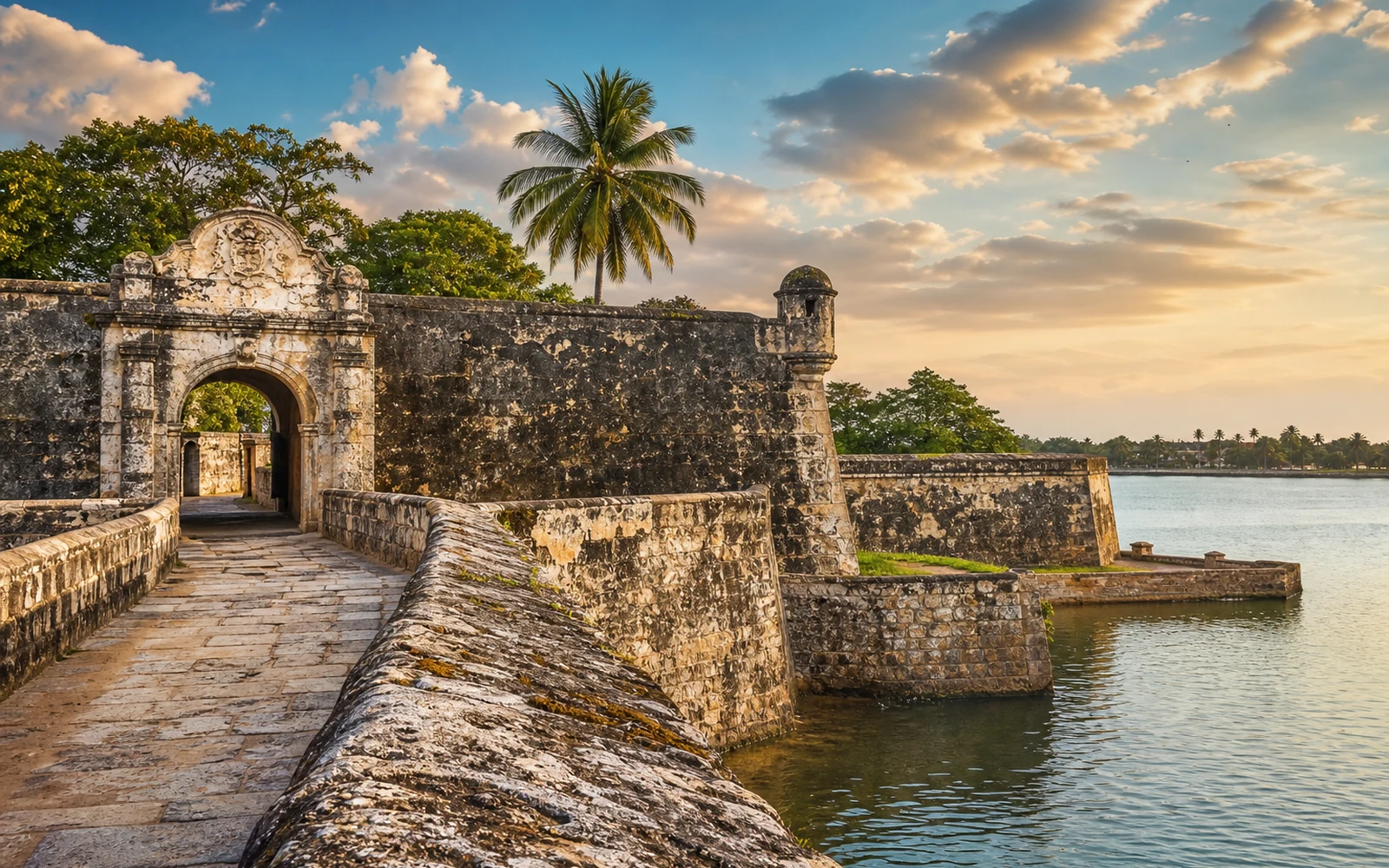 Jaffna Fort beside the lagoon